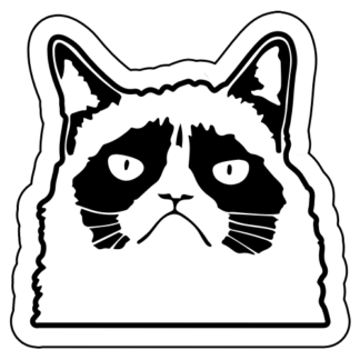 Grumpy Cat Sticker (Black)